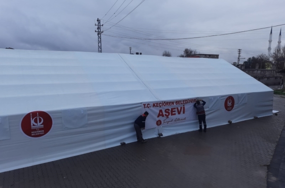 Keçiören Belediyesi deprem bölgelerine iftar çadırı kurdu