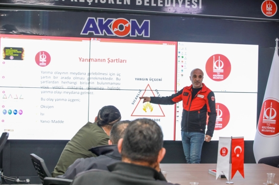 Keçiören Belediyesi’nden personele yangın söndürme eğitimi