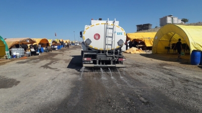 Keçiören kurban satış alanı günlük temizlenerek dezenfekte ediliyor