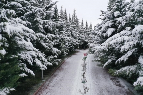 Keçiören’de kartpostallık kar manzaraları