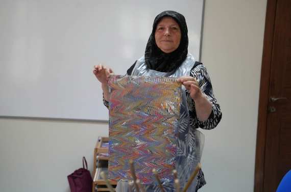 KEÇMEK’te şehit yakınlarına özel ebru sanatı workshopu düzenlendi
