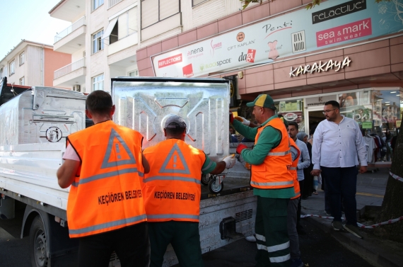 Özarslan sözünü tuttu, ilk konteynerler Giresun Caddesi’ne konuldu