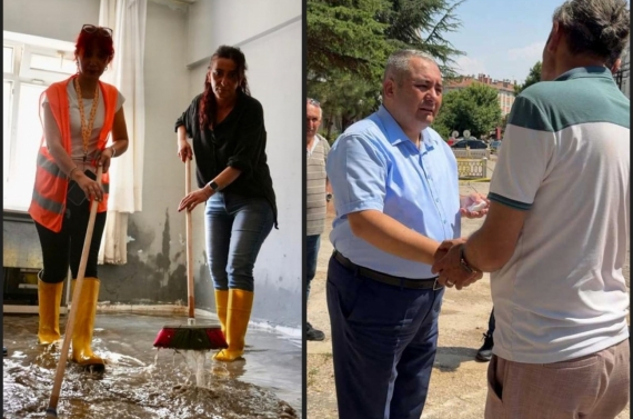 Başkan Özarslan sel mağdurlarını yalnız bırakmadı