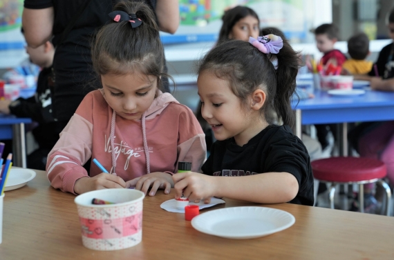 Keçiörenli çocuklar workshop ile doyasıya eğlendi