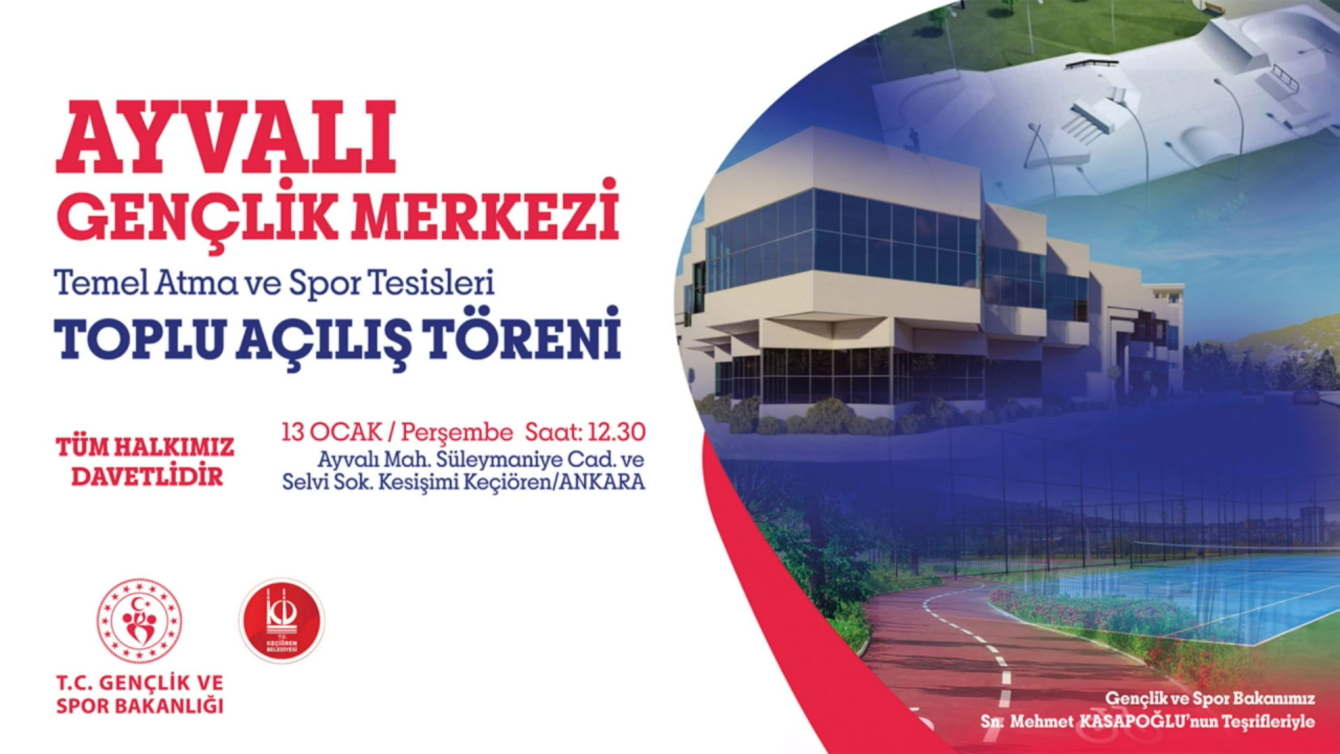 Ayvalı Gençlik Merkezi ve Spor Tesisleri Açılış Töreni